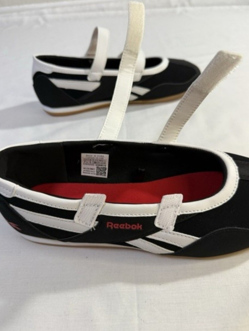 Reebok Black & White With Red Accent Mary Jane Sneakers - Picture 5 of 12